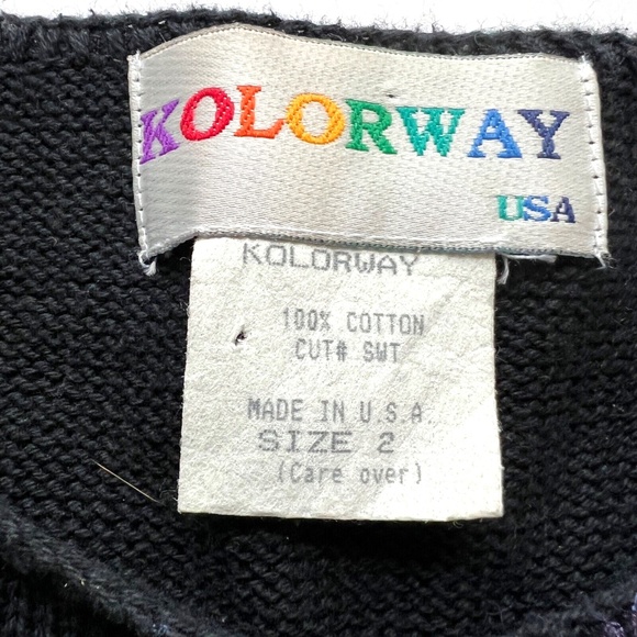 Kolorway Hand Painted Oversized Cardigan Sweater US Made  Sz 2  L-XL Floral Love - Picture 6 of 6